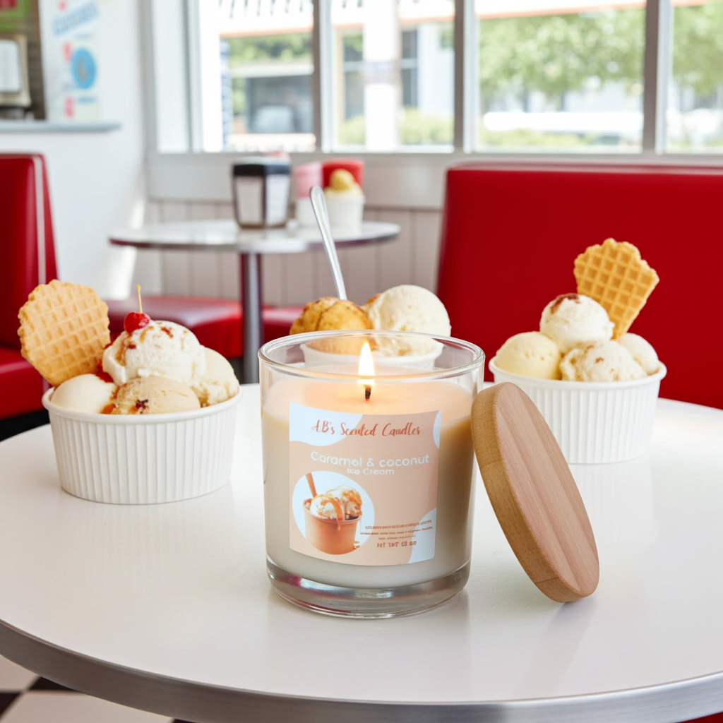 Coconut caramel Ice Cream Candle