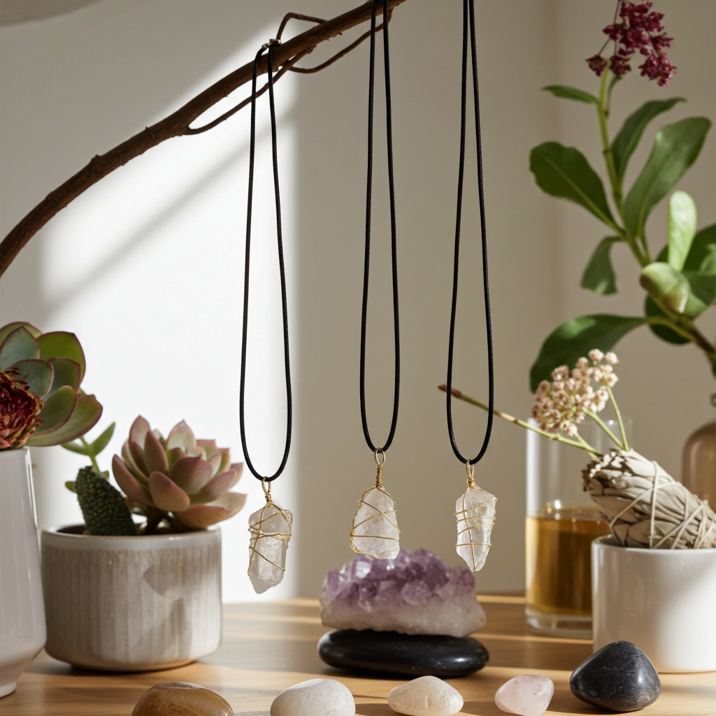 Clear Quartz Necklaces -known for Healing ,balance,manifestation,