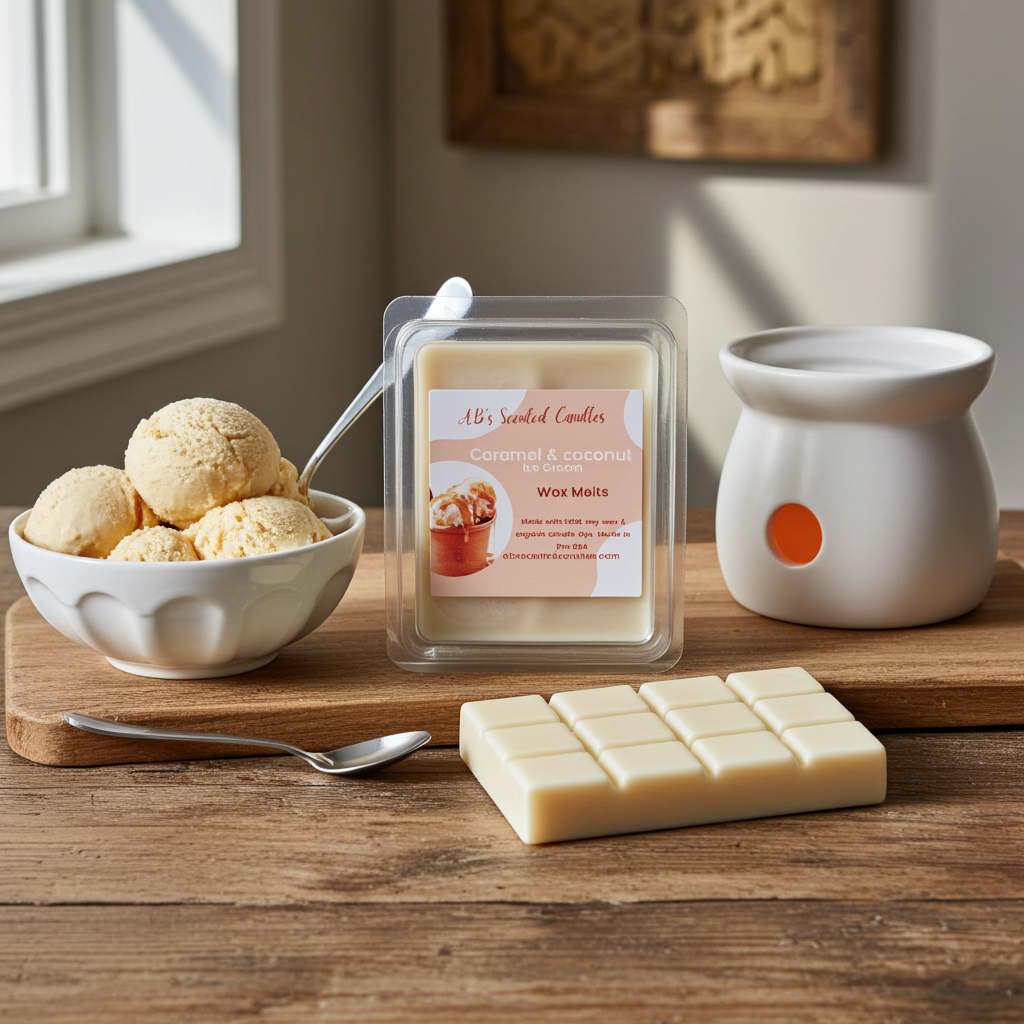 Caramel & coconut ice cream wax melts