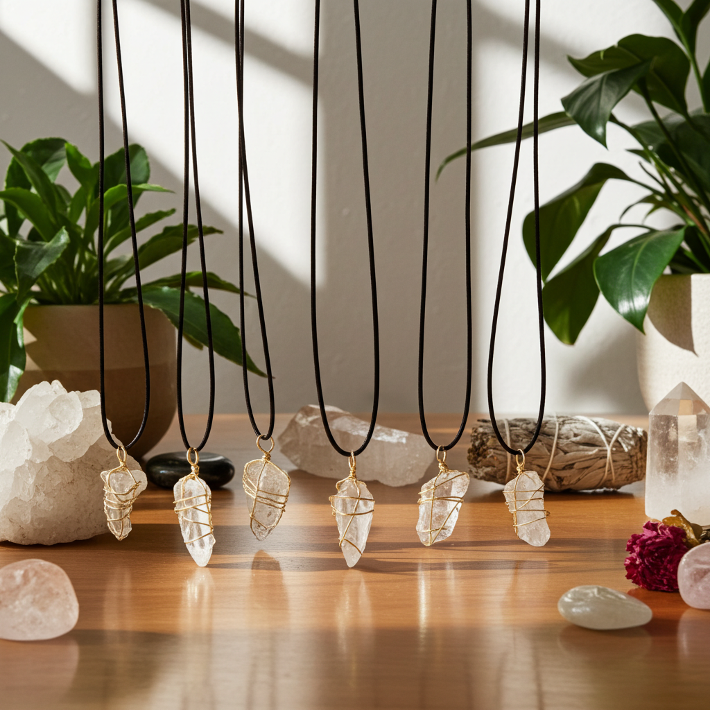 Clear Quartz Necklaces -known for Healing ,balance,manifestation,