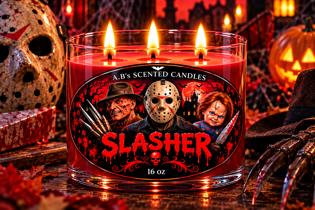 Slasher Halloween candle