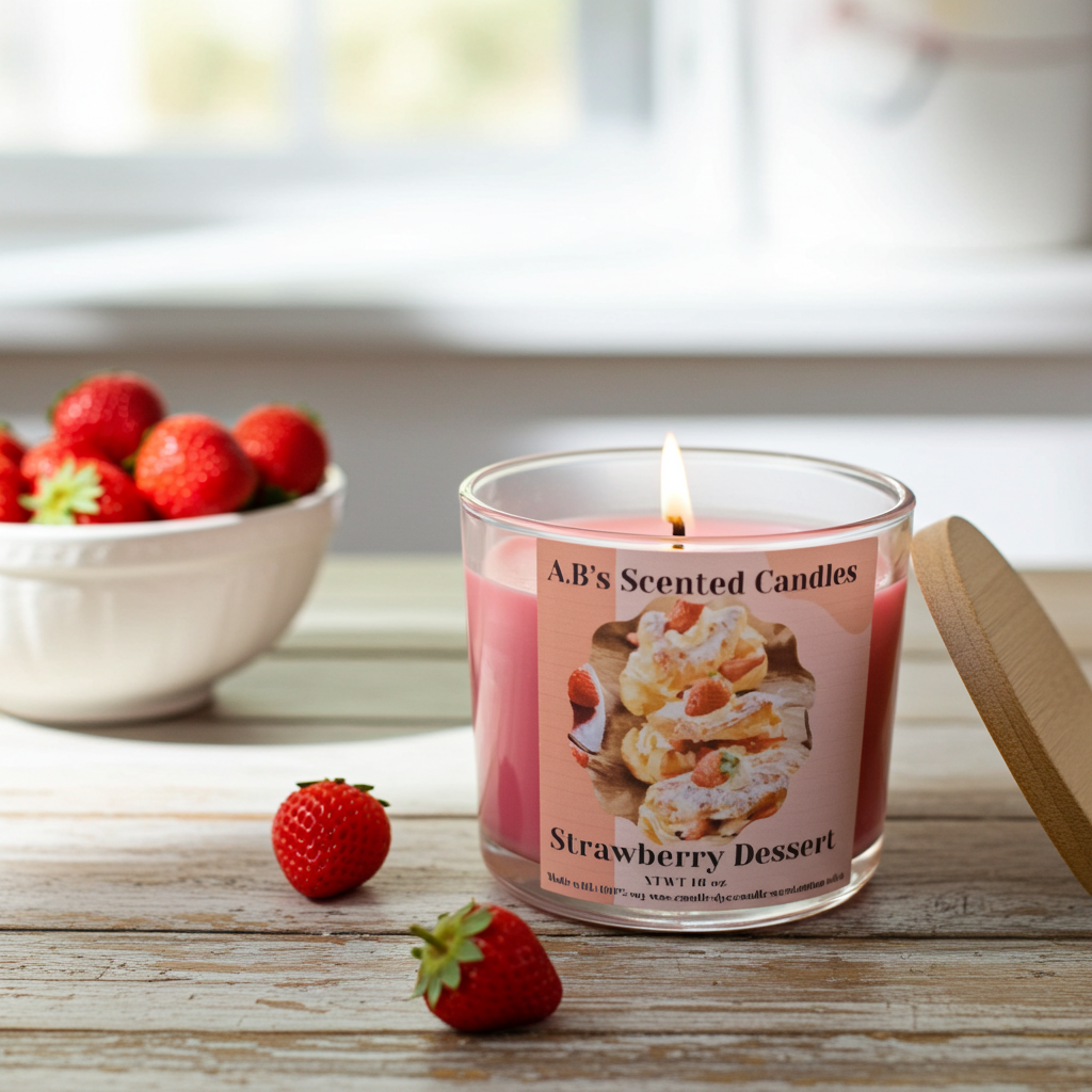 Strawberry Dessert  Scented Candles