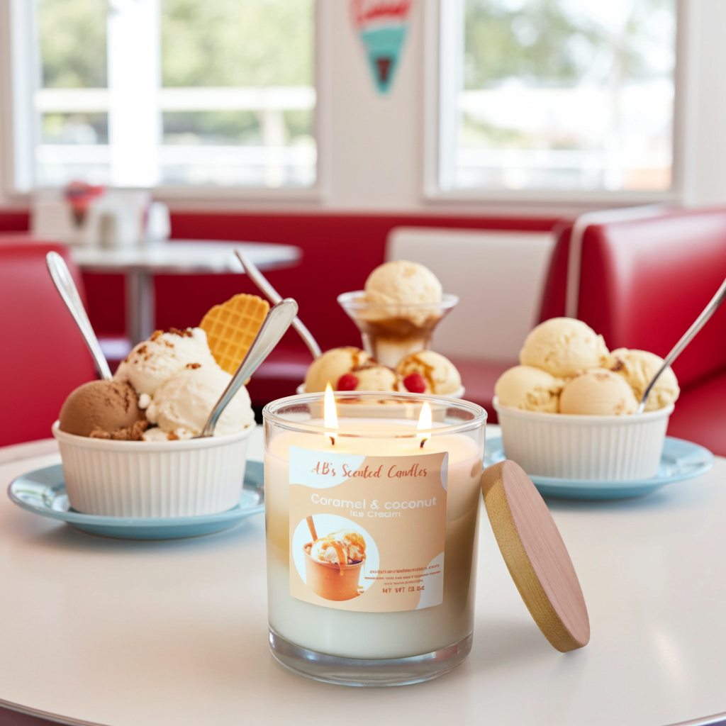 Caramel & Coconut Ice Cream Scented Candles