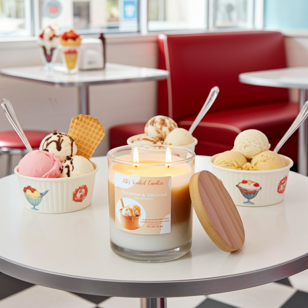 Caramel & Coconut Ice Cream Scented Candles