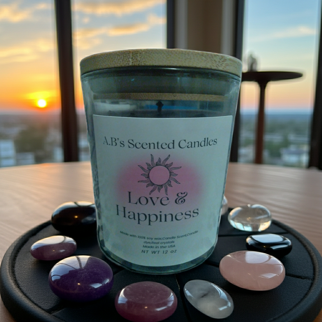 Love & Happiness Crystal Scented Candle