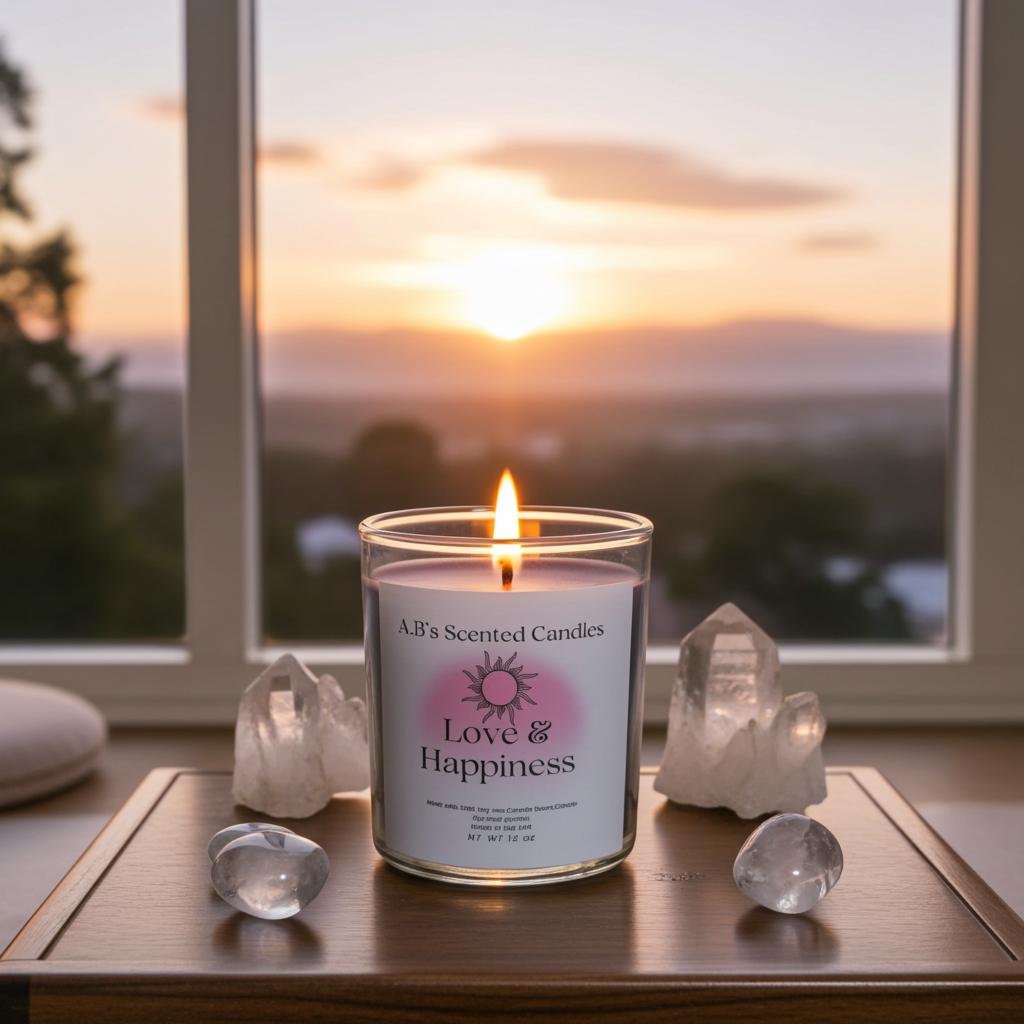 Love & Happiness Crystal Scented Candle