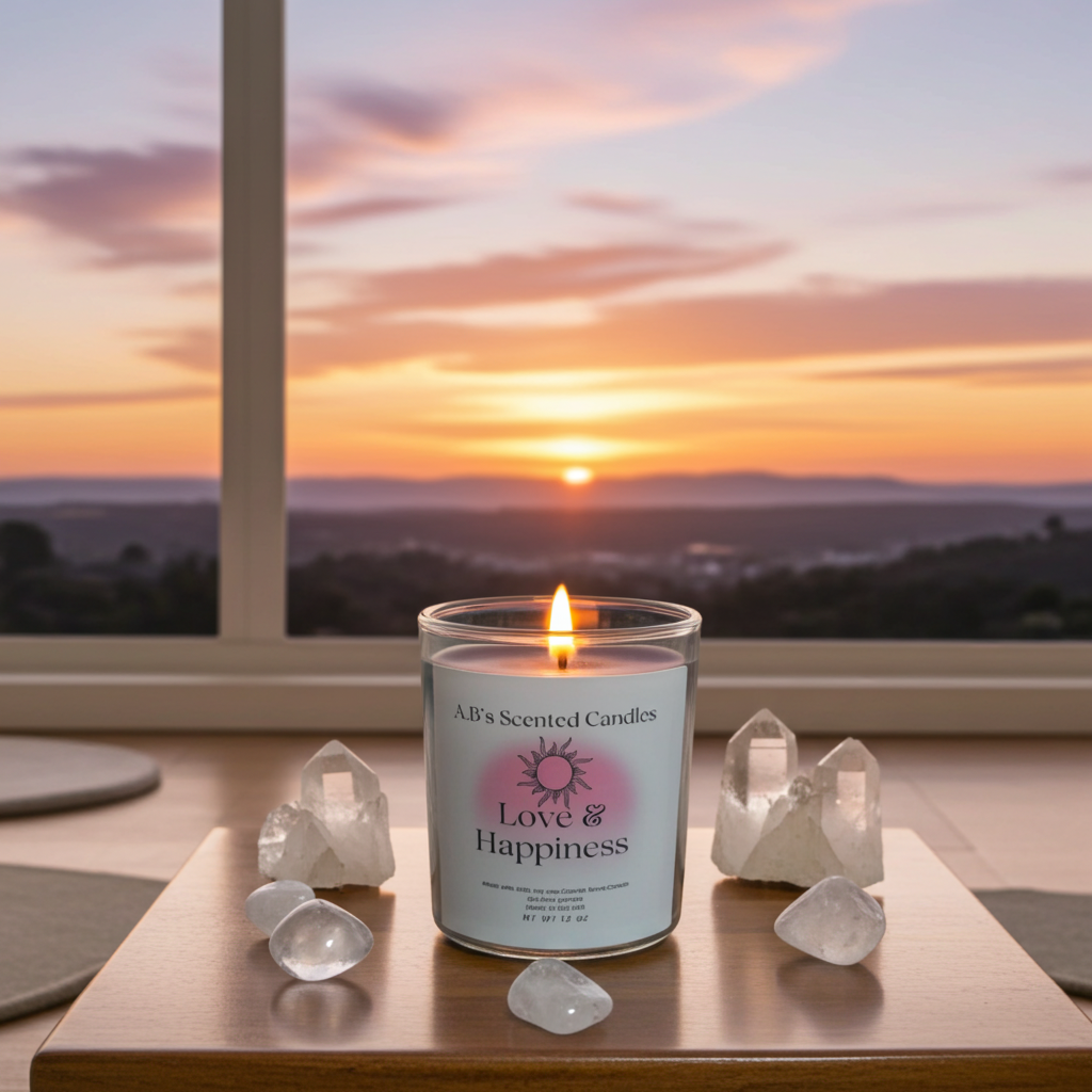 Love & Happiness Crystal Scented Candle