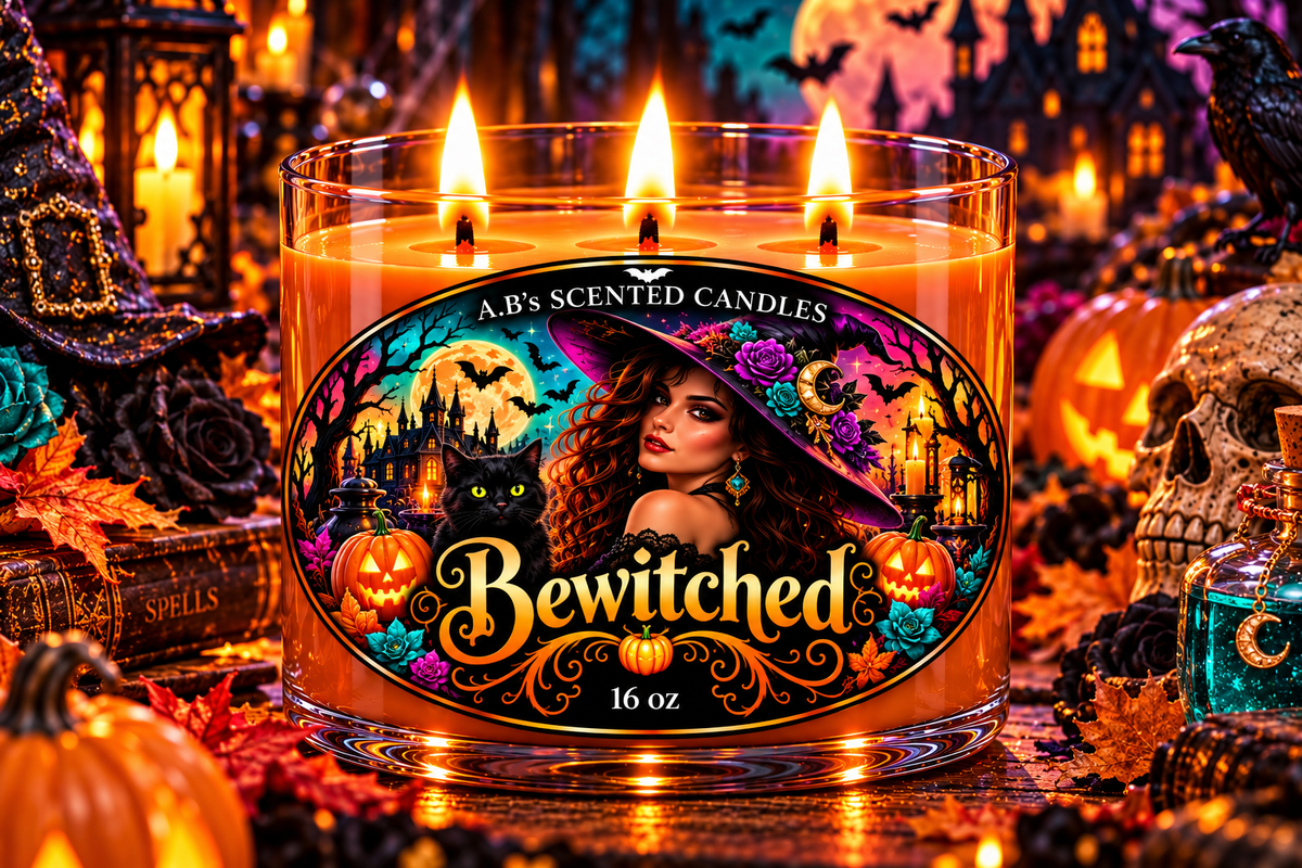 Bewitched Halloween candle