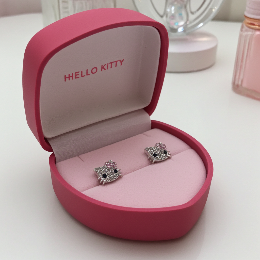 Hello Kitty cz diamond earrings
