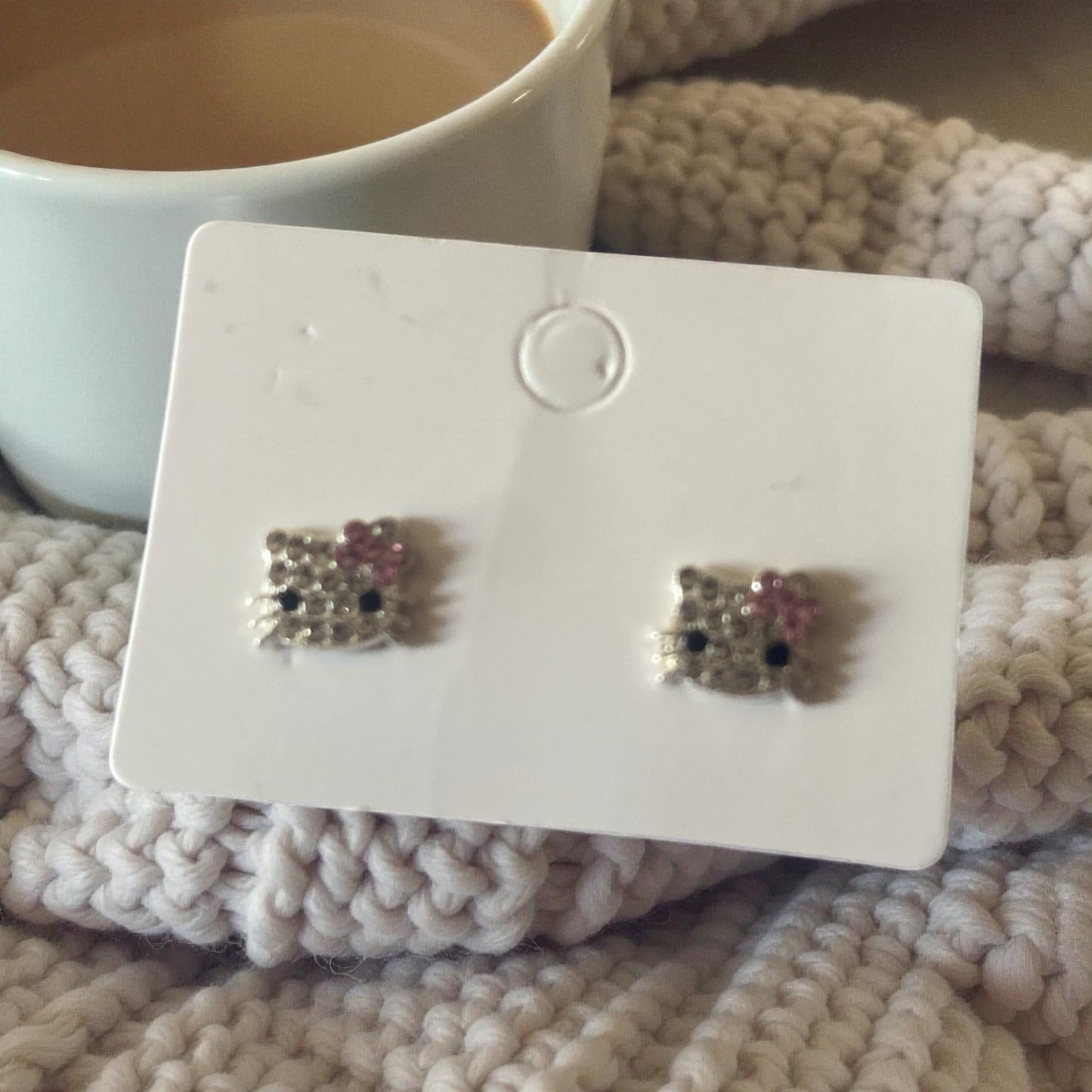 Hello Kitty cz diamond earrings