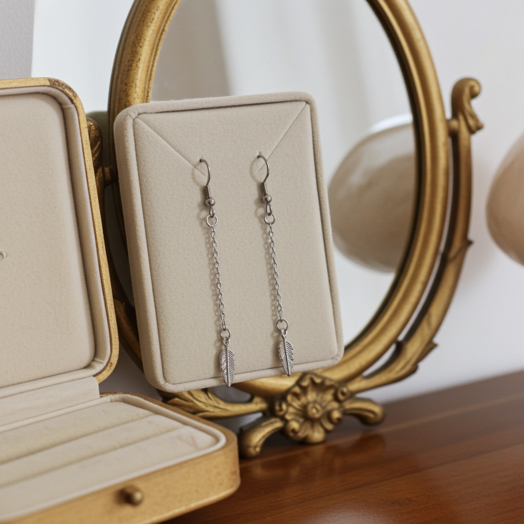 Long feather earrings
