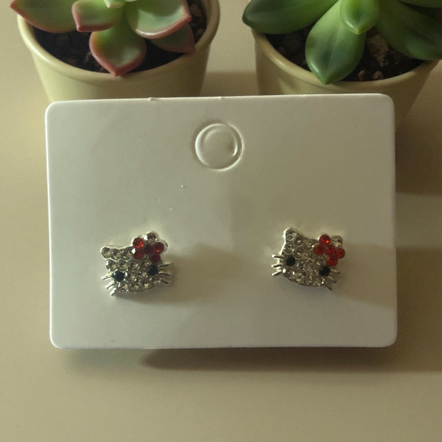 Hello Kitty cz diamond earrings