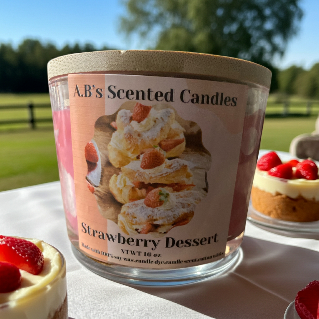 Strawberry Dessert  Scented Candles