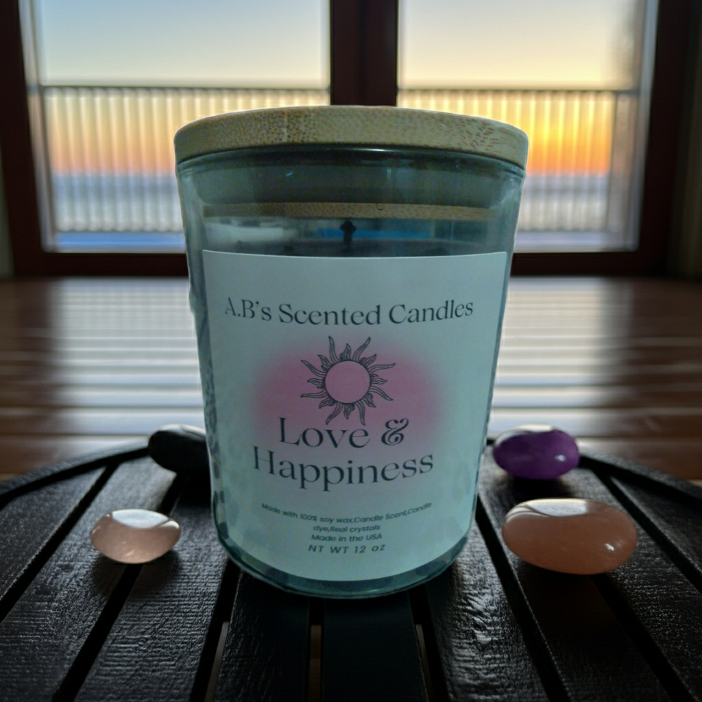 Love & Happiness Crystal Scented Candle