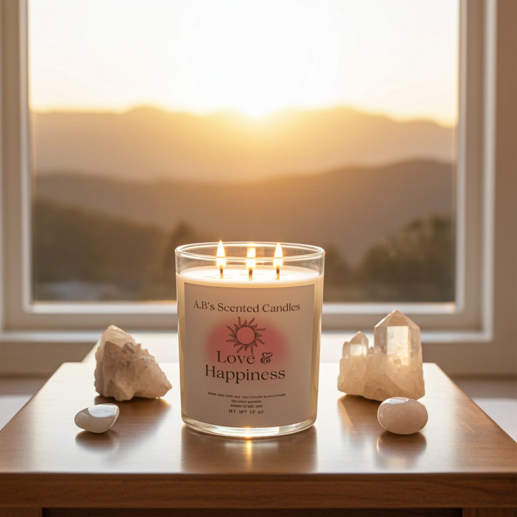 Love & Happiness Crystal Scented Candle