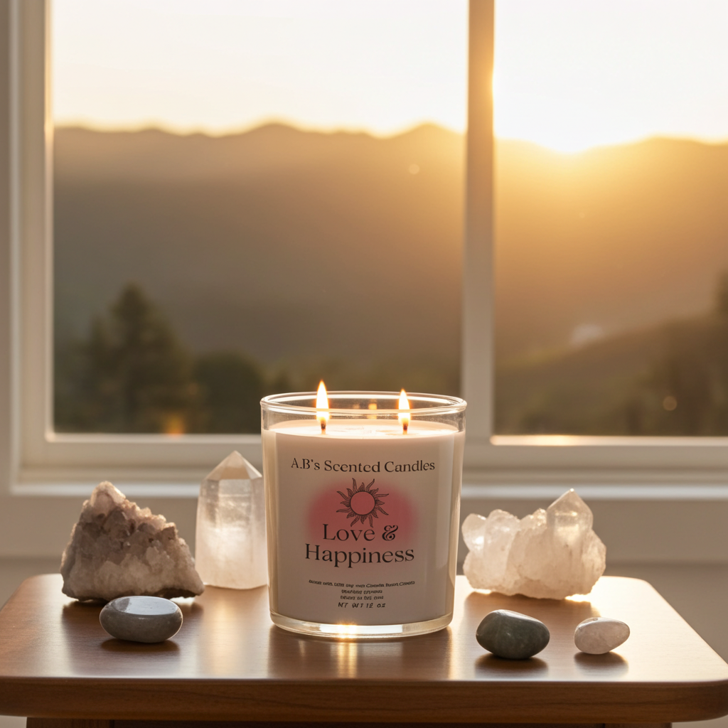 Love & Happiness Crystal Scented Candle